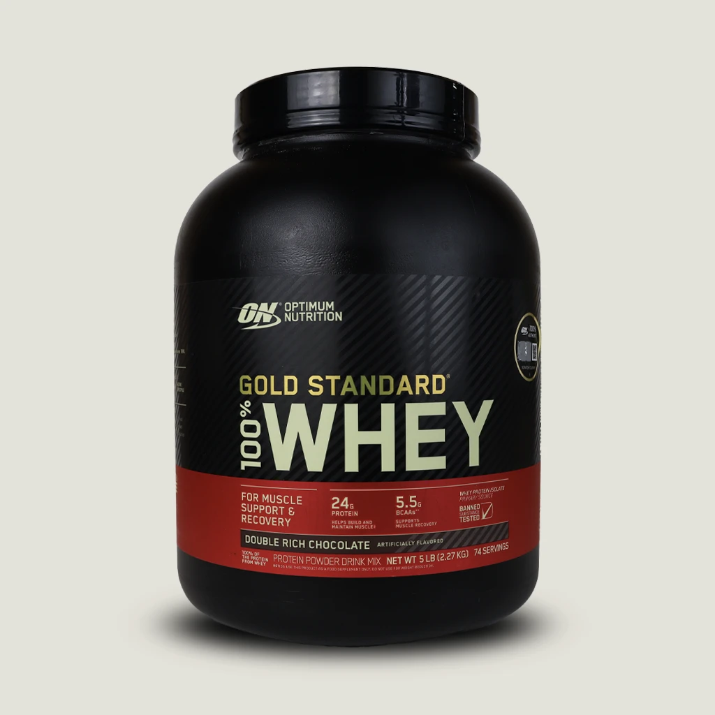 Gold Standard 100% Whey Optimum Nutrition طعم شکلاتی 2.27 کیلوگرم. صدرصد اورجینال به شرط آزمایشگاه